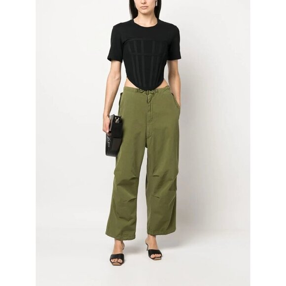 DARKPARK Blair Vintage Trousers in Military Green Large New Womens Baggy Pants - Picture 16 of 16